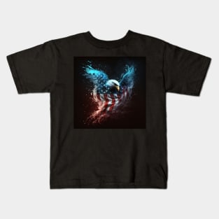 American Eagle and Flag Abstract Art Kids T-Shirt